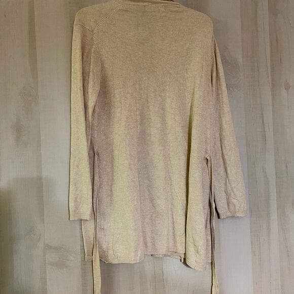ZARA knit beige open front belted cardigan, size medium - Picture 14 of 16